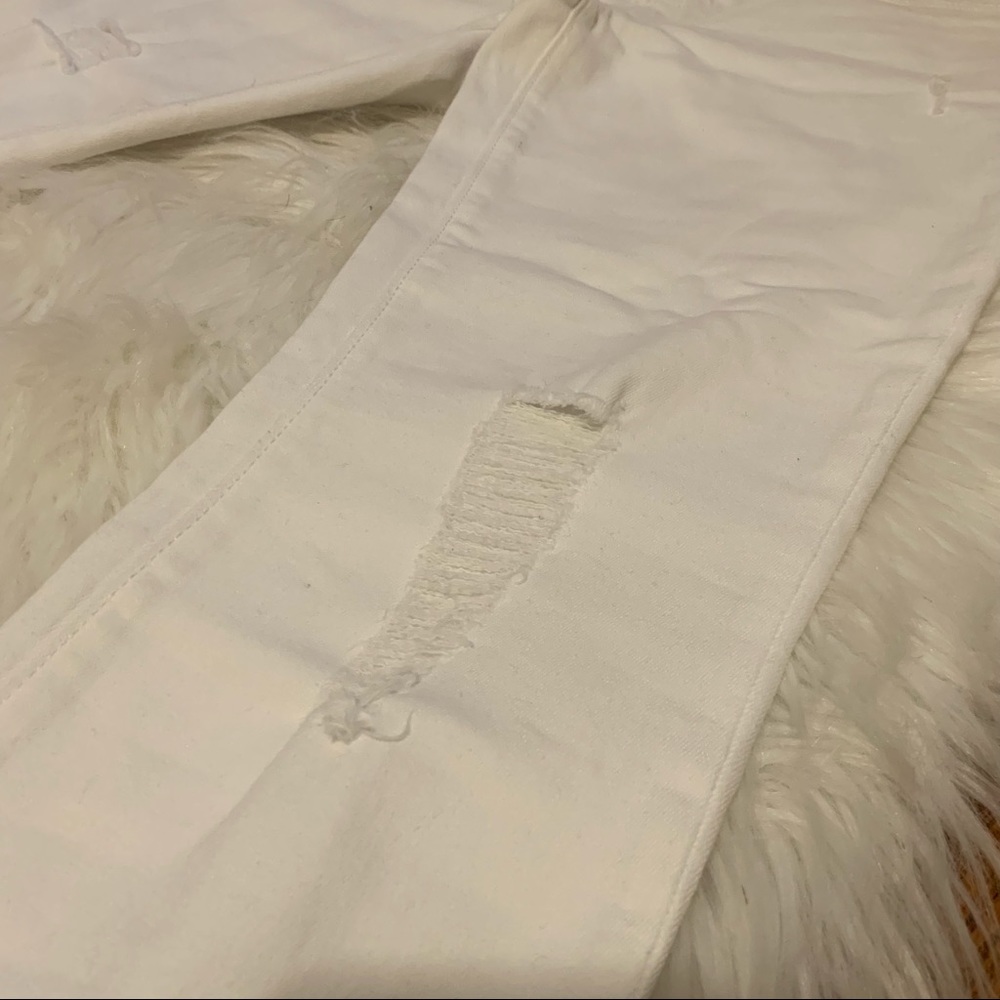 Gap White Distressed Mid Rise Skinny Jean Legging - Picture 4 of 7